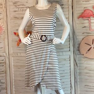 LOFT Striped Sleeveless Knit Dress